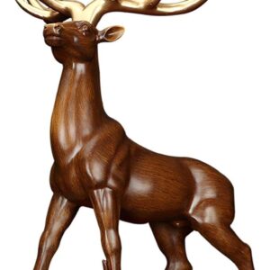 Desktop Decoration Feng Shui Lucky Deer Statue Decoration Home Furnishing Modern Simple Light Luxury Creative Resin Sculpture Deer TV Cabinet Deer Ornament Home Office Decor