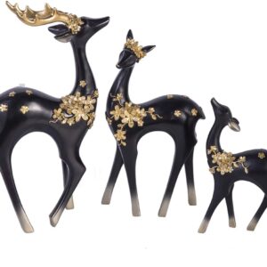 Feng Shui Ornaments Deer Decoration Simple Modern Light Luxury Style Living Room Decoration Deer Decoration Suitable (Black)