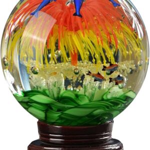 Crystal Modern Light Luxury Crystal Ball Ornaments Crafts Creative Decoration Office Entrance Living Room Feng Shui Crystal Ball Creative (Size : 8.66in)