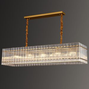 Gold Chandeliers for Dining Room,55‘’Kitchen Island Lighting, Rectangular Water Ripple Glass Chandeliers, Adjustable Chandelier Over Dining Table, Living Room, Kitchen Island Gold Chandeliers for Dining Room,55‘’Kitchen Island Lighting, Rectangular Water Ripple Glass Chandeliers, Adjustable Chandelier Over Dining Table, Living Room, Kitchen Island