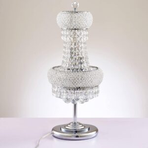 6-Lights Chrome Finish Classic Empire Style K9 Crystal Ball Bedside Desk Table Lamp Night Light Fixture for Living Room Dining Room Bedroom Office Home Table Decoration (W 10 × H 22 inch) 6-Lights Chrome Finish Classic Empire Style K9 Crystal Ball Bedside Desk Table Lamp Night Light Fixture for Living Room Dining Room Bedroom Office Home Table Decoration (W 10 × H 22 inch)